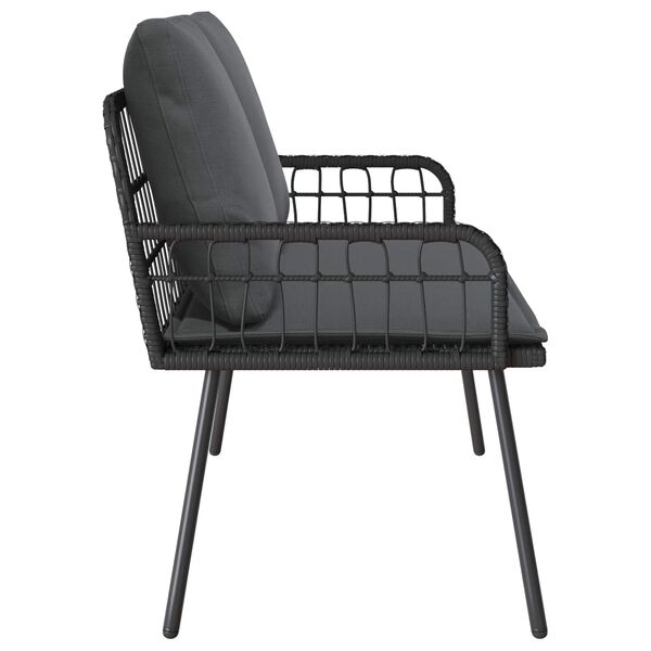 vidaXL Garden Bench with Cushion Anthracite 114 x 64 x 90cm Steel