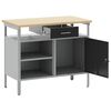 vidaXL Workbench Black and grey 100 x 55 x 85 cm Powder-coated steel