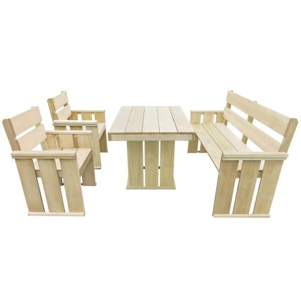 vidaXL 4 Piece Outdoor Dining Set Impregnated Pinewood