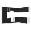 vidaXL 14 Piece Kitchen Cabinet Set Lucca Black Engineered Wood