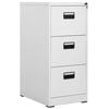 vidaXL Filing Cabinet | Light Grey | Steel | Medium | Locks | Filing Cabinet