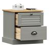 vidaXL Bedside Cabinet VIGO Grey 42x35x42 cm Solid Wood Pine