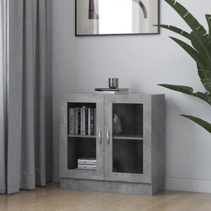 vidaXL Vitrine Cabinet Concrete Grey 82,5x30,5x80 cm Engineered Wood