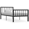 vidaXL Bed Frame without Mattress Black Metal 90x200 cm