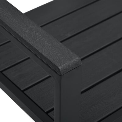 vidaXL Garden Bench 120 cm HDPE Black Wood Look