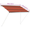 vidaXL Retractable Awning 100x150 cm Orange and Brown