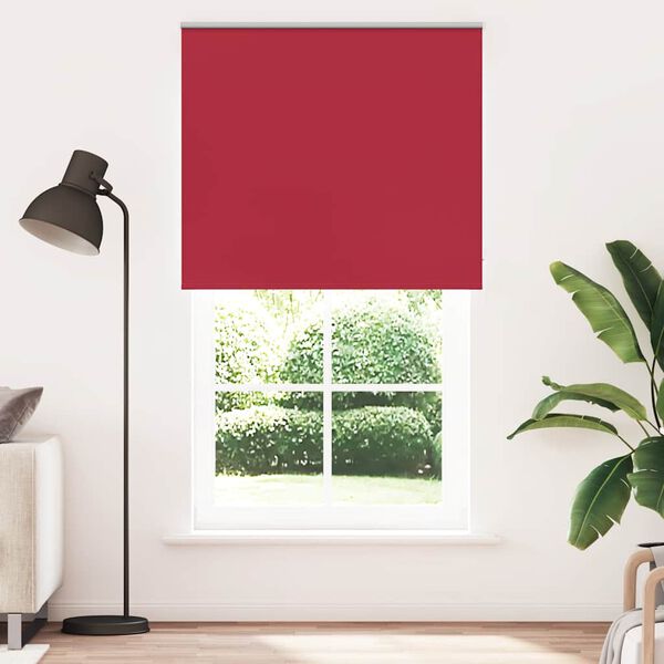 vidaXL Roller Blind Blackout Red 130x210 cm Fabric Width 126.6 cm Polyester