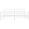 vidaXL Metal Bed Frame without Mattress with Footboard White 193x203cm