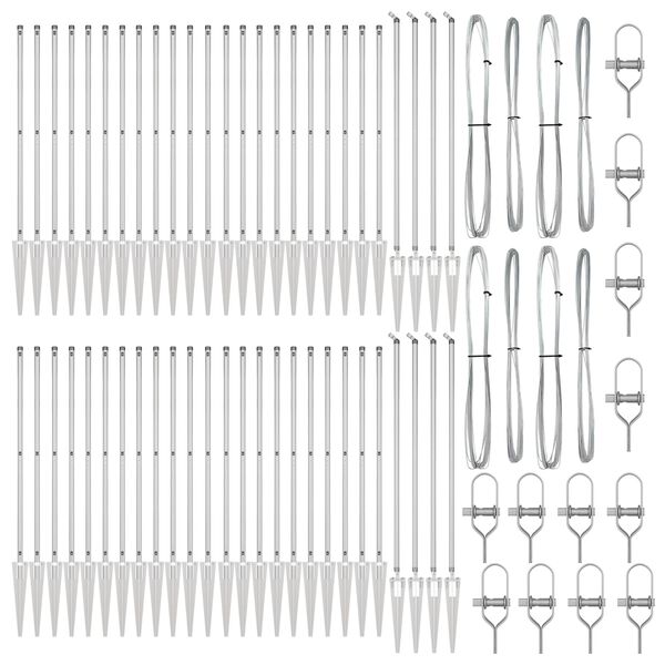 vidaXL Fence Post 52 pcs Grey 3.2 x 3.2 x 160 cm