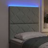 vidaXL LED Headboard with LED Strip Lights Light grey 80 cm Velvet