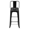 vidaXL Bar Stools 2 pcs Black Steel