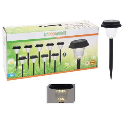 ProGarden LED Solar Garden Lamps 9 pcs Black