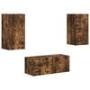 vidaXL TV Cabinet Set 2 pcs Smoked Oak Engineered Wood