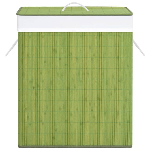 vidaXL Bamboo Laundry Basket Green 100 L