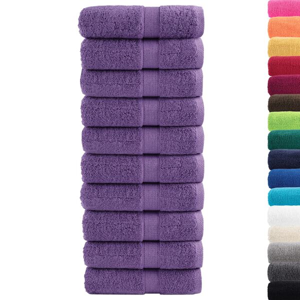 vidaXL Premium Wash Towels SOLUND 10 pcs Purple 30x30 cm 600 gsm