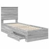 vidaXL Bed Frame Grey Sonoma and Silver 70 x 190 cm Engineered Wood