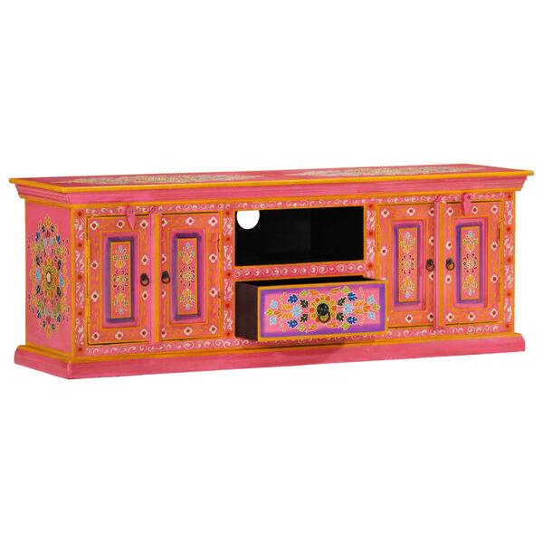 vidaXL TV Cabinet Pink 110x30x40 cm Solid Wood Mango