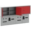 vidaXL Tool Cabinet Set with Shelf 6 pcs Red Powder-Coated Steel