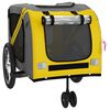 vidaXL Pet Bike Trailer Yellow and Grey Oxford Fabric and Iron