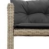 vidaXL Garden Sofa with Table and Cushions L-Shaped Light Grey Poly Rattan