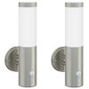 vidaXL Outdoor Wall Light 2 pcs Silver 15 x 7.5 x 33 cm