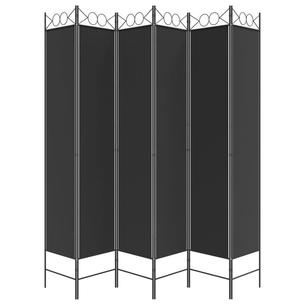 vidaXL 6-Panel Room Divider Black 240x220 cm Fabric