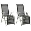 vidaXL Reclining Garden Chairs 2 pcs Textilene and Aluminium Silver