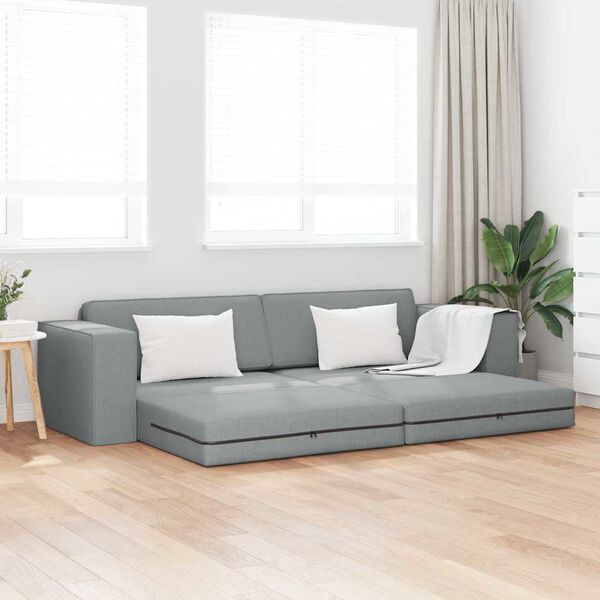 vidaXL Sofa Bed Light Grey 245 x 78 x 77 cm Velvet