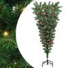 vidaXL Upside-down Artificial Pre-lit Christmas Tree with Ball Set PVC