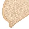 vidaXL Stair Mats 15 pcs 56x17x3 cm Cream Half Round