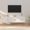 vidaXL 3 Piece TV Cabinet Set White Engineered Wood
