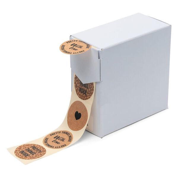 rillprint Gift Stickers 250 pcs x 4 rolls Brown