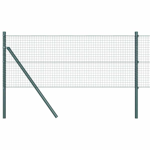 vidaXL Fence Post Green 50 x 0.8 m (25 x 25 mm mesh) Steel and PVC