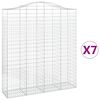 vidaXL Arched Gabion Baskets 7 pcs 200x50x220/240 cm Galvanised Iron