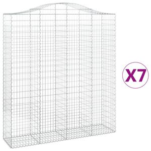 vidaXL Arched Gabion Baskets 7 pcs 200x50x220/240 cm Galvanised Iron