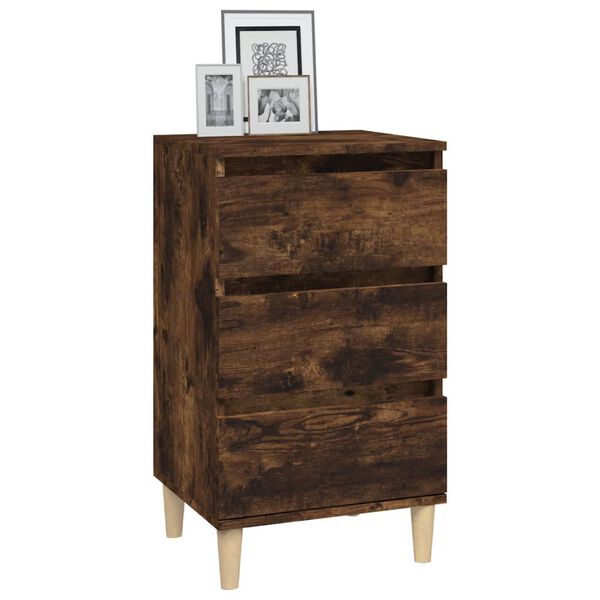 vidaXL Bedside Cabinet Smoked Oak 40x35x70 cm Engineered Wood