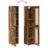 vidaXL Highboard 2 pcs Old Wood Glass