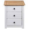 vidaXL Bedside Cabinet White 46x40x57 cm Pinewood Panama Range