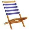 vidaXL Folding Garden Chairs 4 pcs Blue and White Fabric and Solid Wood