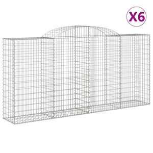 vidaXL Arched Gabion Baskets 6 pcs 300x50x140/160 cm Galvanised Iron