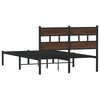 vidaXL Bed Frame without Mattress with Headboard Brown Oak 120x190 cm Small Double