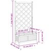vidaXL Planter with Trellis Grey Solid Wood Fir