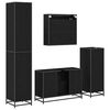 vidaXL Bathroom Furniture Set 4 pcs Black Oak Engineered Wood