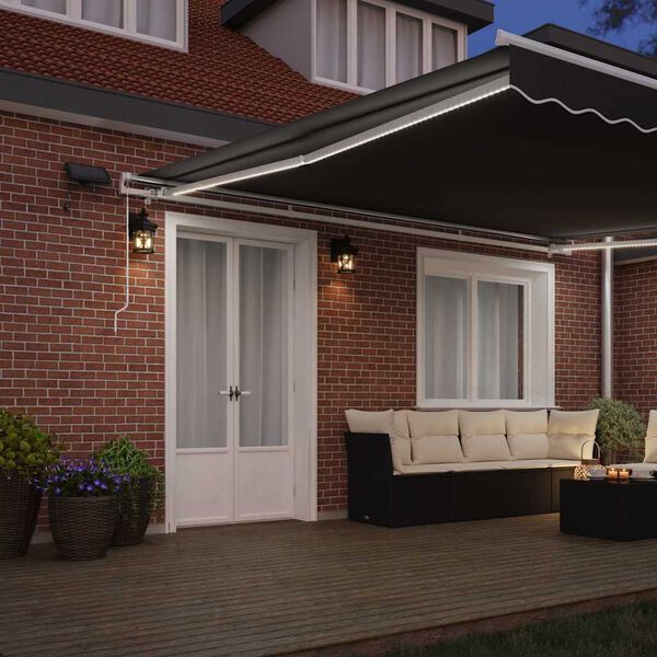 vidaXL Awning with Manual White 4.5 x 3.5 m Metal