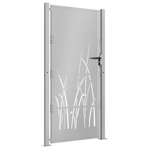 vidaXL Garden Gate 100x200 cm Corten Steel Grass Design