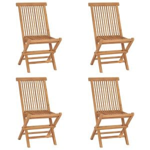 vidaXL Folding Chairs 4 pcs Solid Teak Wood