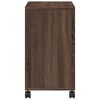 vidaXL Side Table with Wheels Brown Oak 50x30x55 cm Engineered Wood