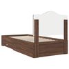 vidaXL Bed Frame with Headboard Brown Oak 75 x 190 cm Engineered Wood