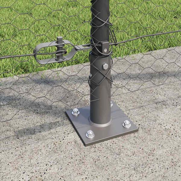 vidaXL Fence Post Grey 10 x 1.2 m (25 mm mesh) Steel and PVC
