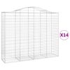 vidaXL Arched Gabion Baskets 14 pcs 200x50x160/180 cm Galvanised Iron